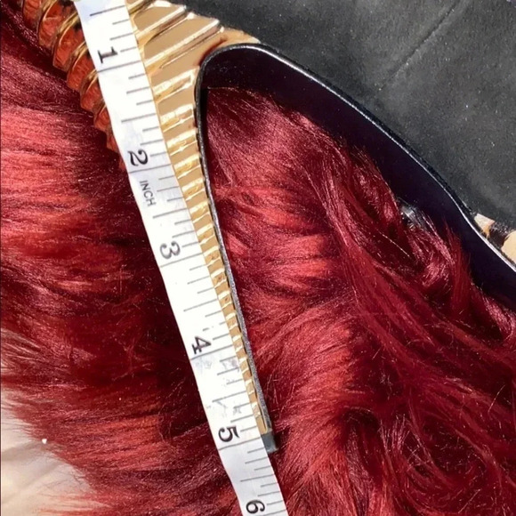 Rachel Roy Kistyn black  suede leather platform Tiger striped heels Sz 9.5 - Picture 10 of 13